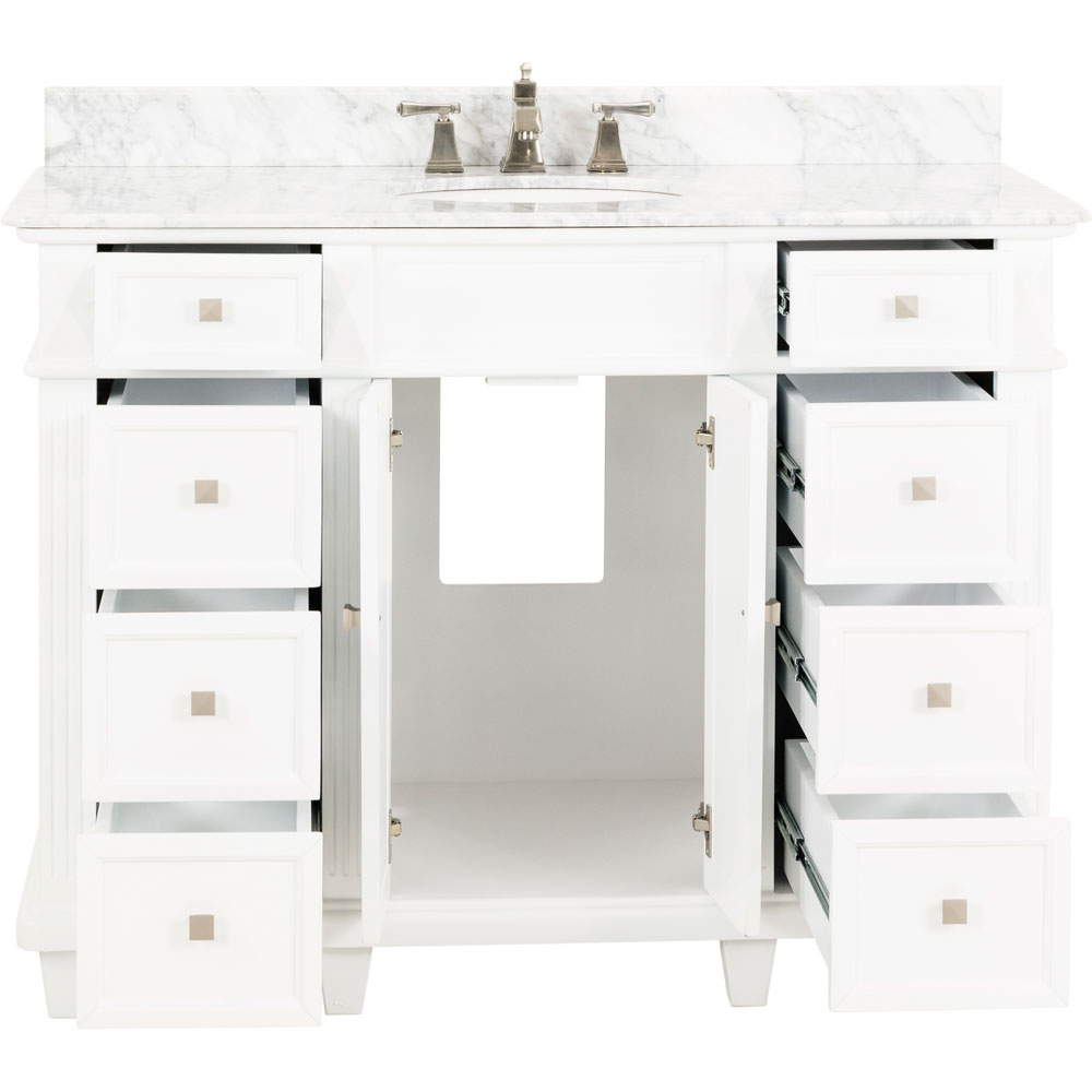 48" Douglas vanity in White with top